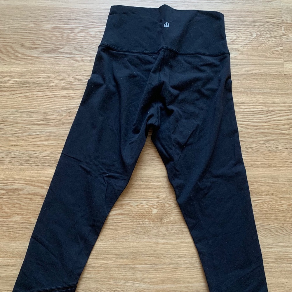 LULULEMON 7/8 Pant Legging Black Size 6 Mesh Ankle